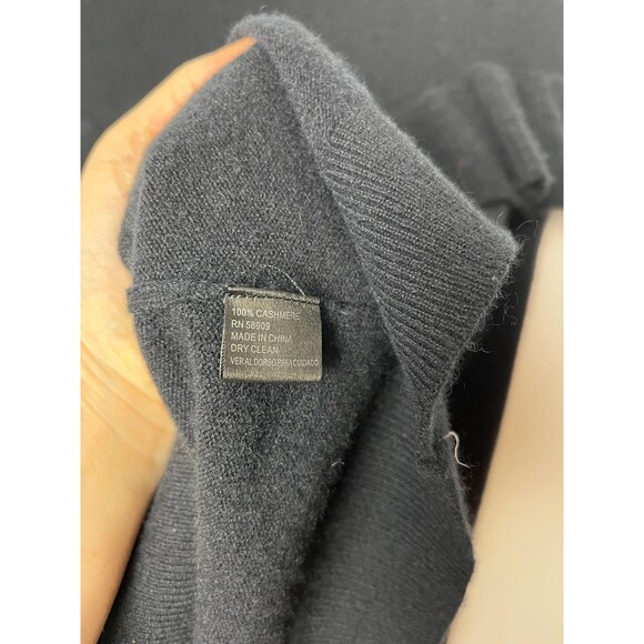 Antonio Melani Sweater Womens Medium Black 100% Cashmere Ruffle Trim Crewneck - Picture 4 of 7